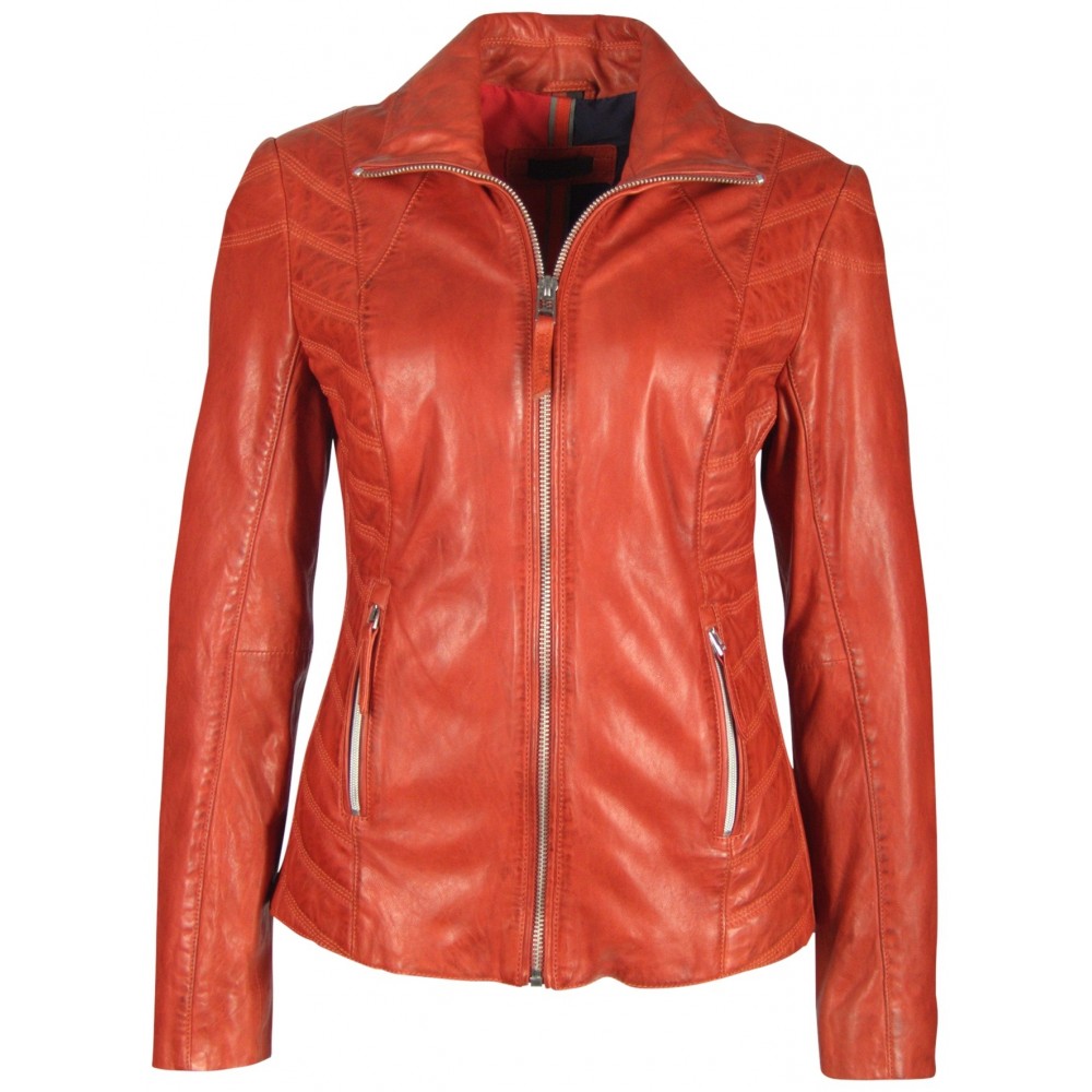 Geaca de Piele Naturala Dama Gipsy Rosu Aprins Breeze LASARV Geaca de Piele Naturala Dama Gipsy Rosu Aprins Breeze LASARV - readytowear.ro