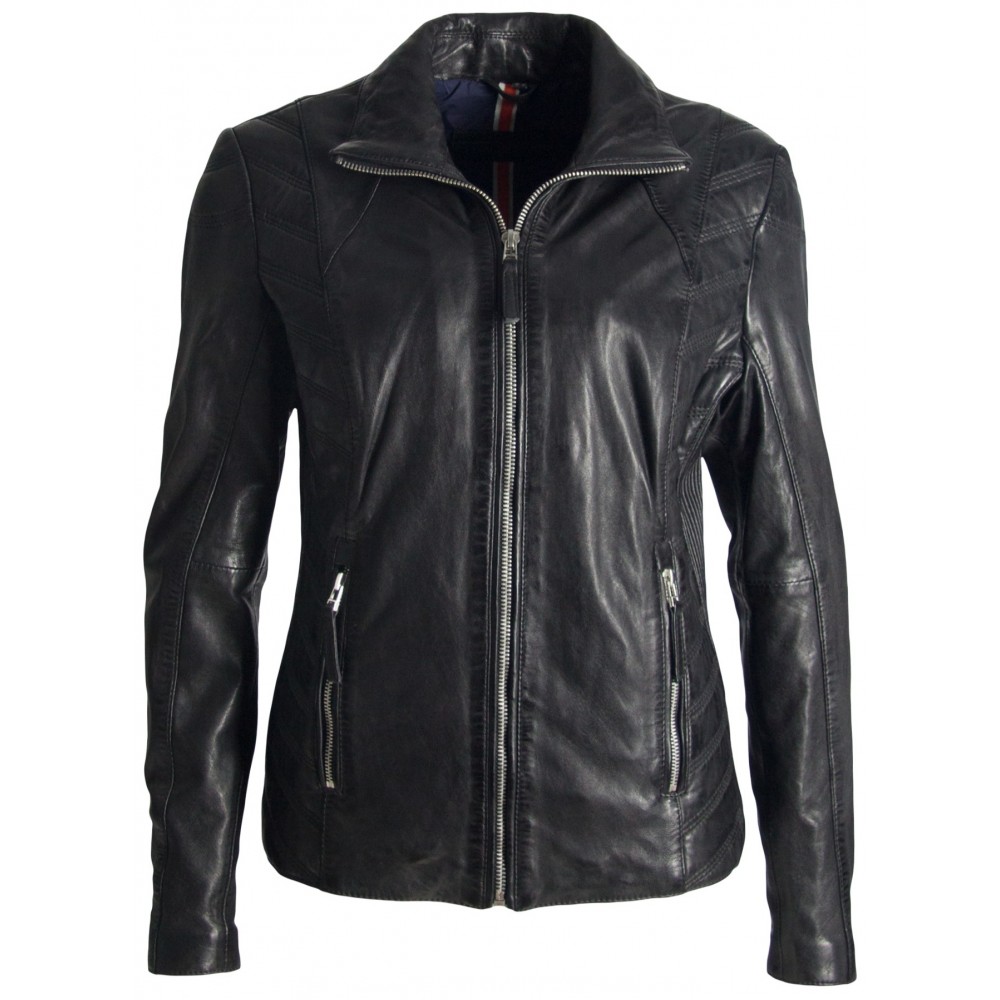 Geaca de Piele Naturala Dama Gipsy Neagra Breeze LASARV - readytowear