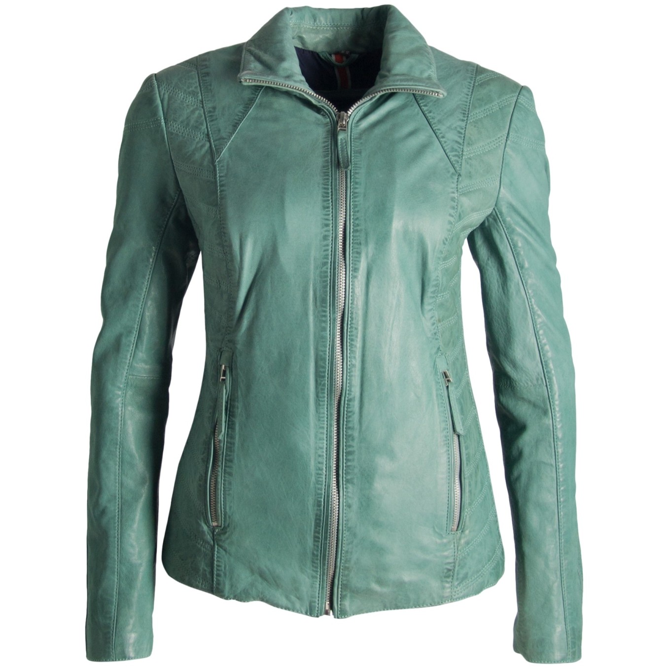 Geaca de Piele Naturala Dama Gipsy Turcoaz Breeze LASARV – IMBRACAMINTE