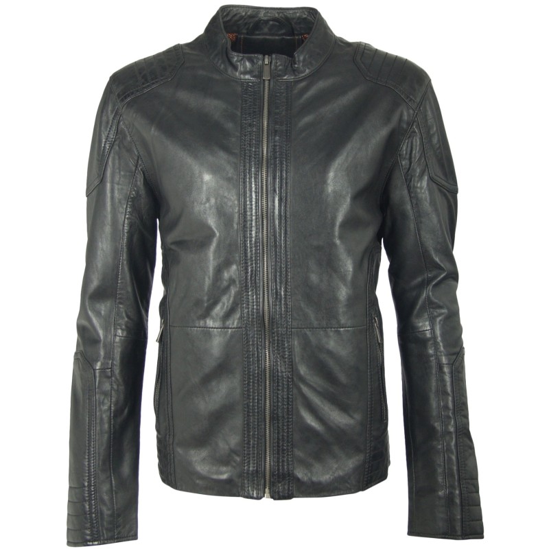 Geaca de Piele Naturala Barbati Gipsy Neagra Bronn LASTAV – IMBRACAMINTE