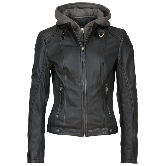 Geaca de Piele Naturala Dama Gipsy Neagra Cacey