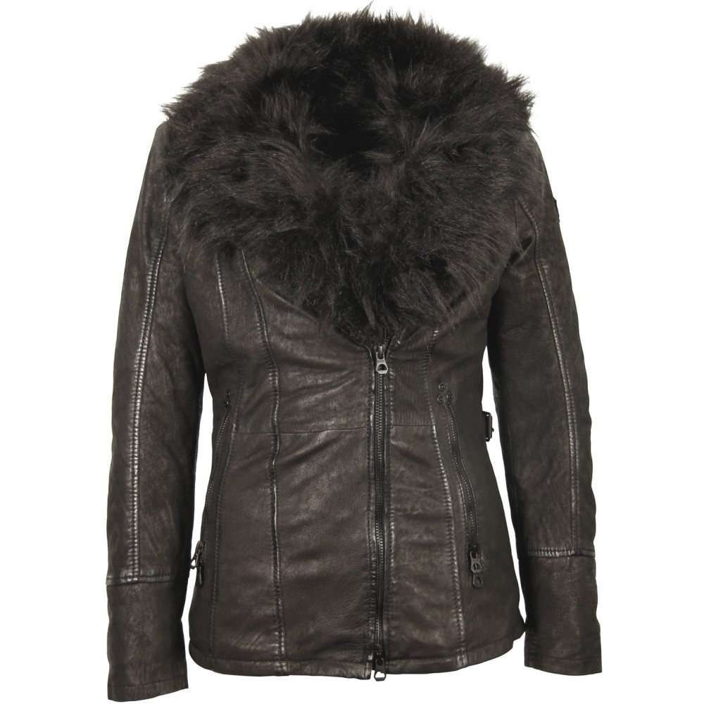Geaca de Piele Naturala Dama Gipsy Neagra Cadiz LCOUNTV - readytowear