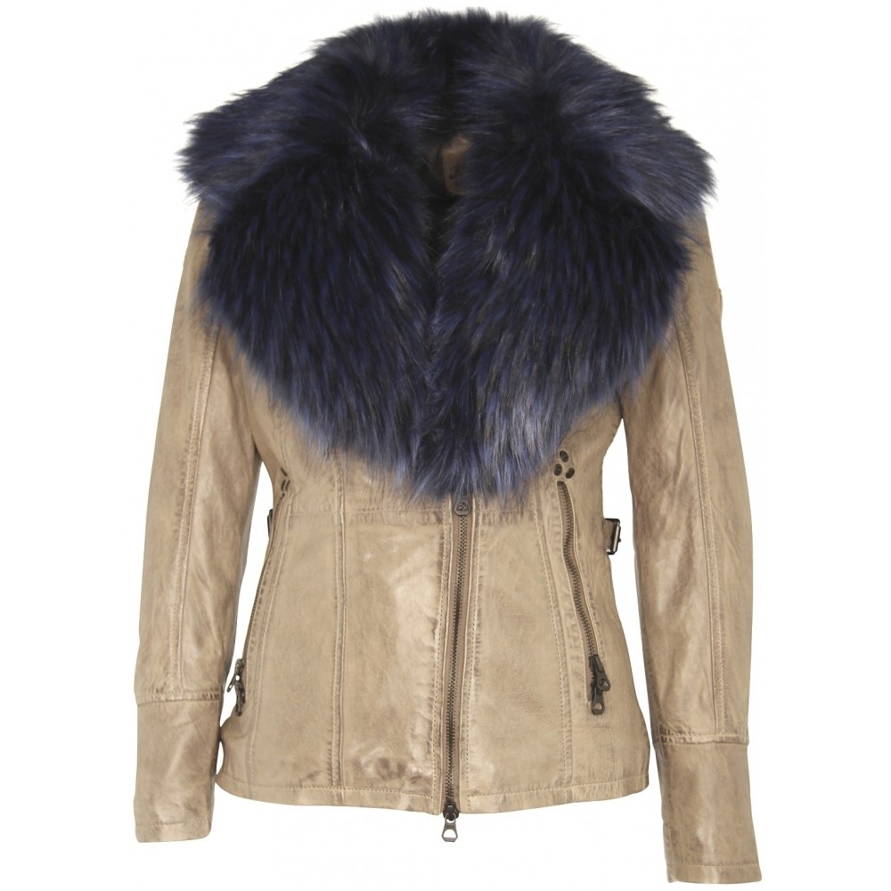 Geaca de Piele Naturala Dama Gipsy Gri Cadiz NSLONTV Geaca de Piele Naturala Dama Gipsy Gri Cadiz NSLONTV - readytowear.ro