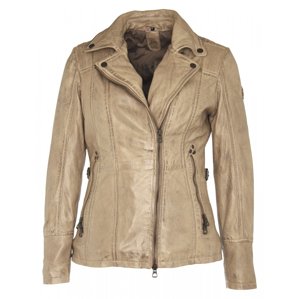 Geaca de Piele Naturala Dama Gipsy Gri Cadiz NSLONTV Geaca de Piele Naturala Dama Gipsy Gri Cadiz NSLONTV - readytowear.ro