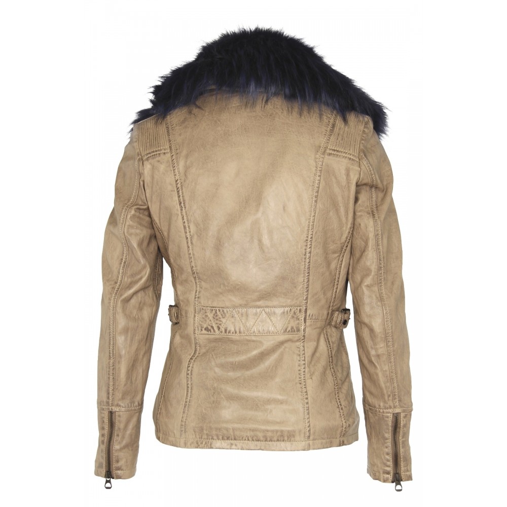 Geaca de Piele Naturala Dama Gipsy Gri Cadiz NSLONTV Geaca de Piele Naturala Dama Gipsy Gri Cadiz NSLONTV - readytowear.ro