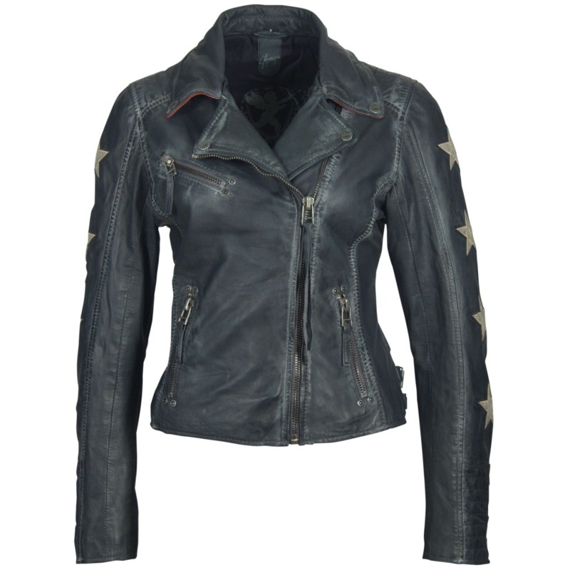 Geaca de Piele Naturala Dama Gipsy Bleumarin Cady LARETV – IMBRACAMINTE