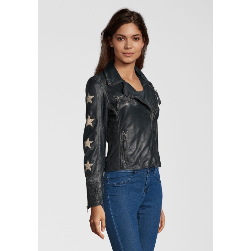 Geaca de Piele Naturala Dama Gipsy Bleumarin Cady LARETV – IMBRACAMINTE