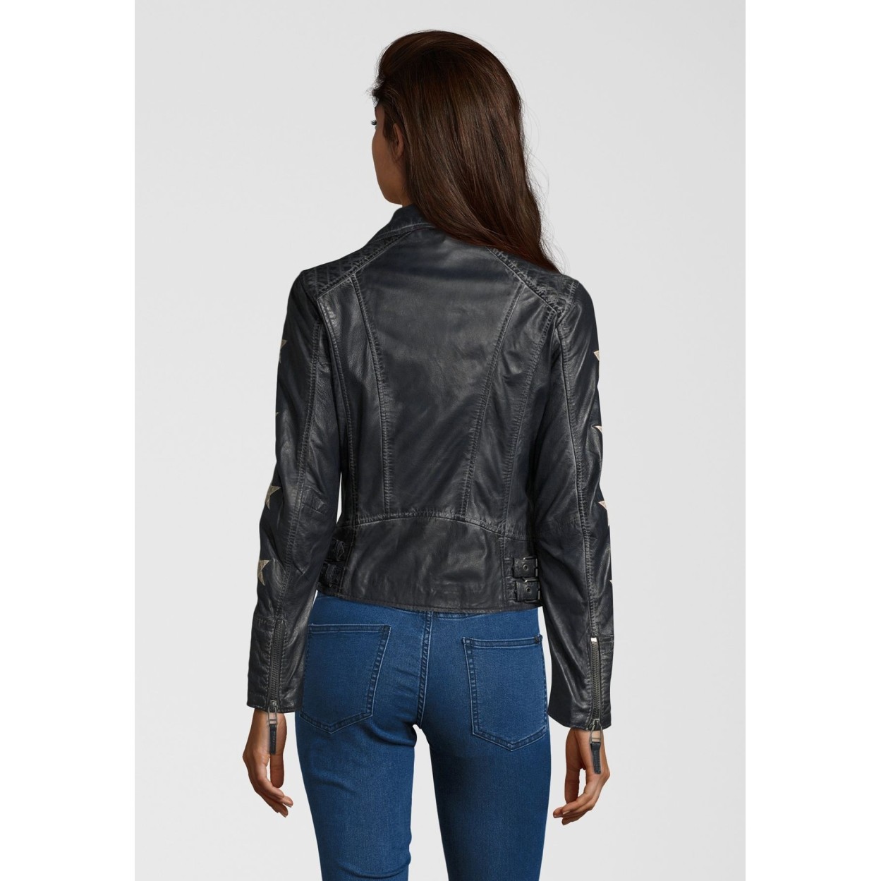 Geaca de Piele Naturala Dama Gipsy Bleumarin Cady LARETV – IMBRACAMINTE