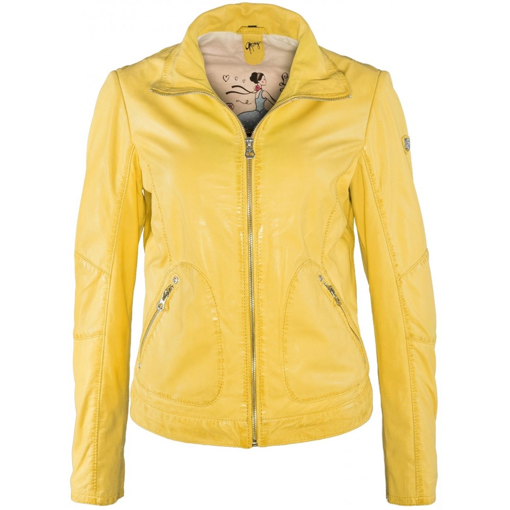 Geaca de Piele Naturala Dama Gipsy Galbena Cailin LASV Geaca de Piele Naturala Dama Gipsy Galbena Cailin LASV - readytowear.ro