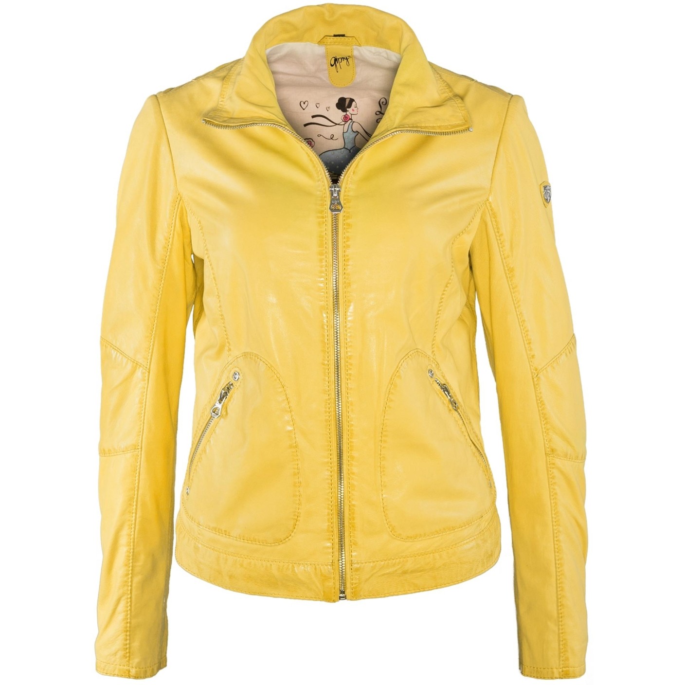 Geaca de Piele Naturala Dama Gipsy Galbena Cailin LASV – IMBRACAMINTE