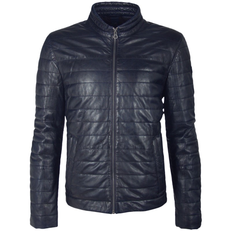 Geaca de Piele Naturala Barbati Gipsy Bleumarin Inchis Callan LNB W – IMBRACAMINTE