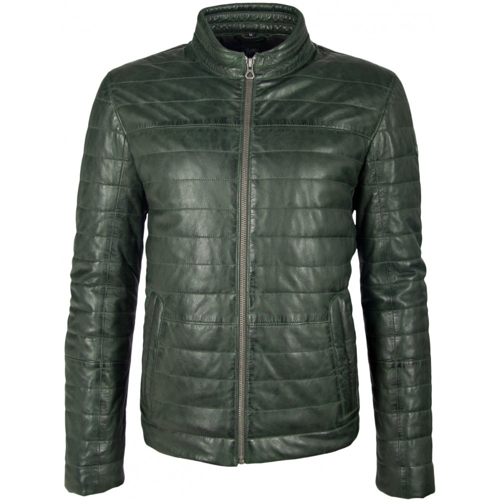 Geaca de Piele Naturala Barbati Gipsy Verde Inchis Callan LNB W - readytowear