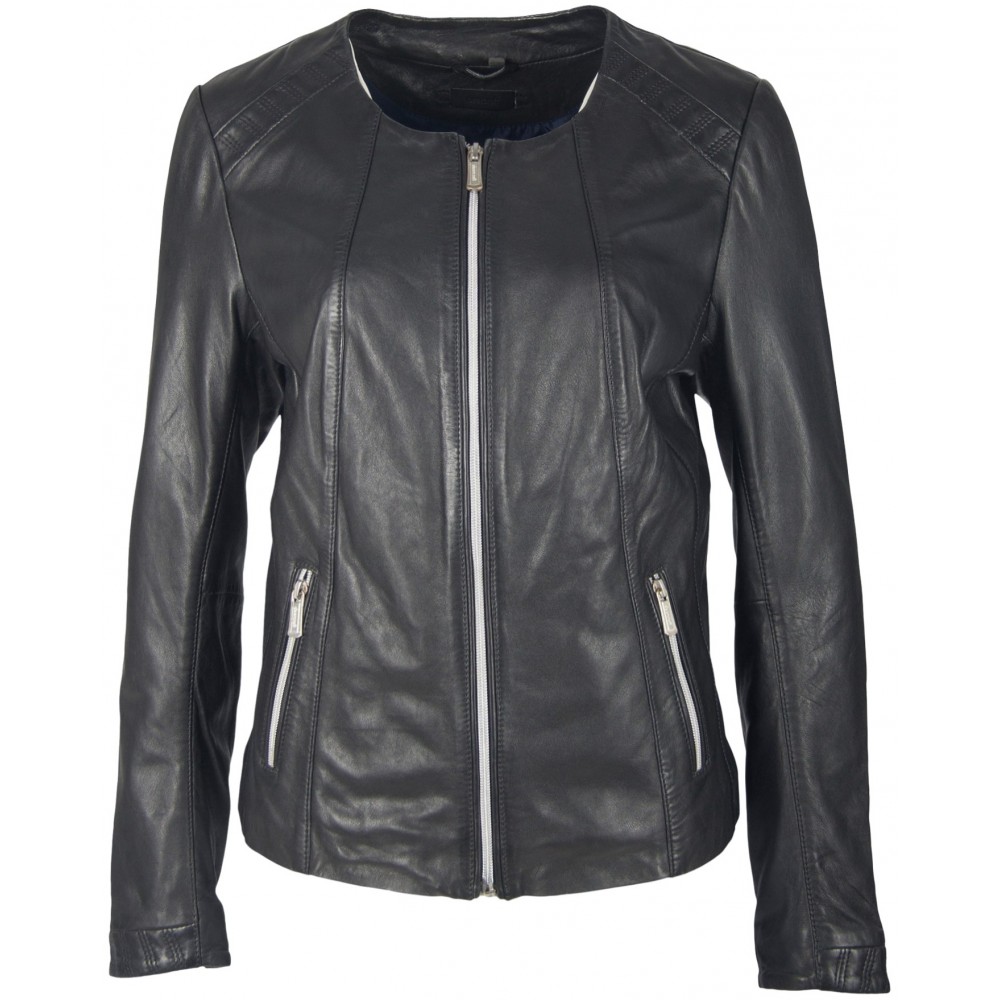 Geaca de Piele Naturala Dama Gipsy Neagra Calmy NSLV Geaca de Piele Naturala Dama Gipsy Neagra Calmy NSLV - readytowear