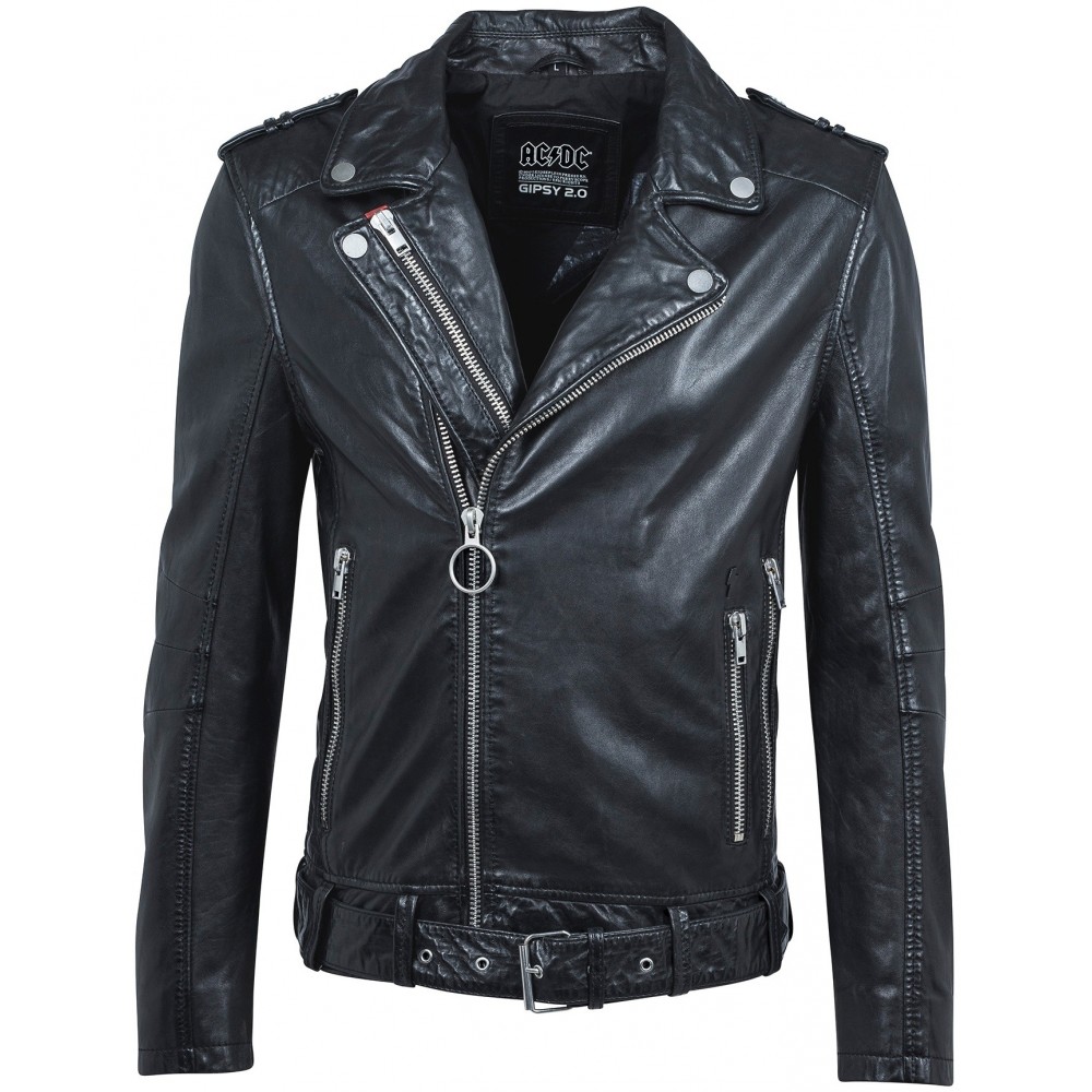 Geaca de Piele Naturala Barbati Gipsy Neagra Cameo AC DC SF NSLVW Geaca de Piele Naturala Barbati Gipsy Neagra Cameo AC DC SF NSLVW - readytowear.ro