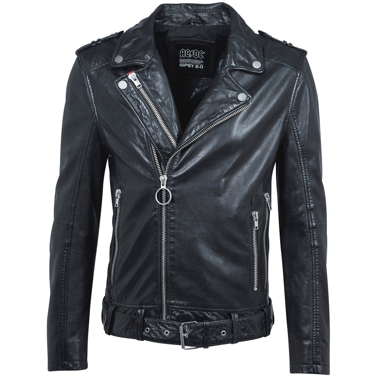 Geaca de Piele Naturala Barbati Gipsy Neagra Cameo AC DC SF NSLVW – Black Friday