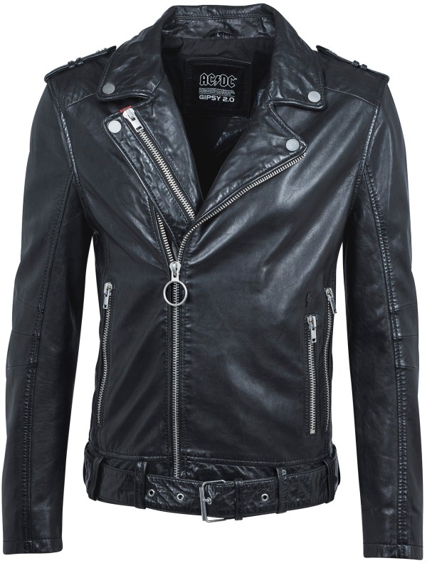 Geaca de Piele Naturala Barbati Gipsy Neagra Cameo AC DC SF NSLVW – IMBRACAMINTE — fotografia 1