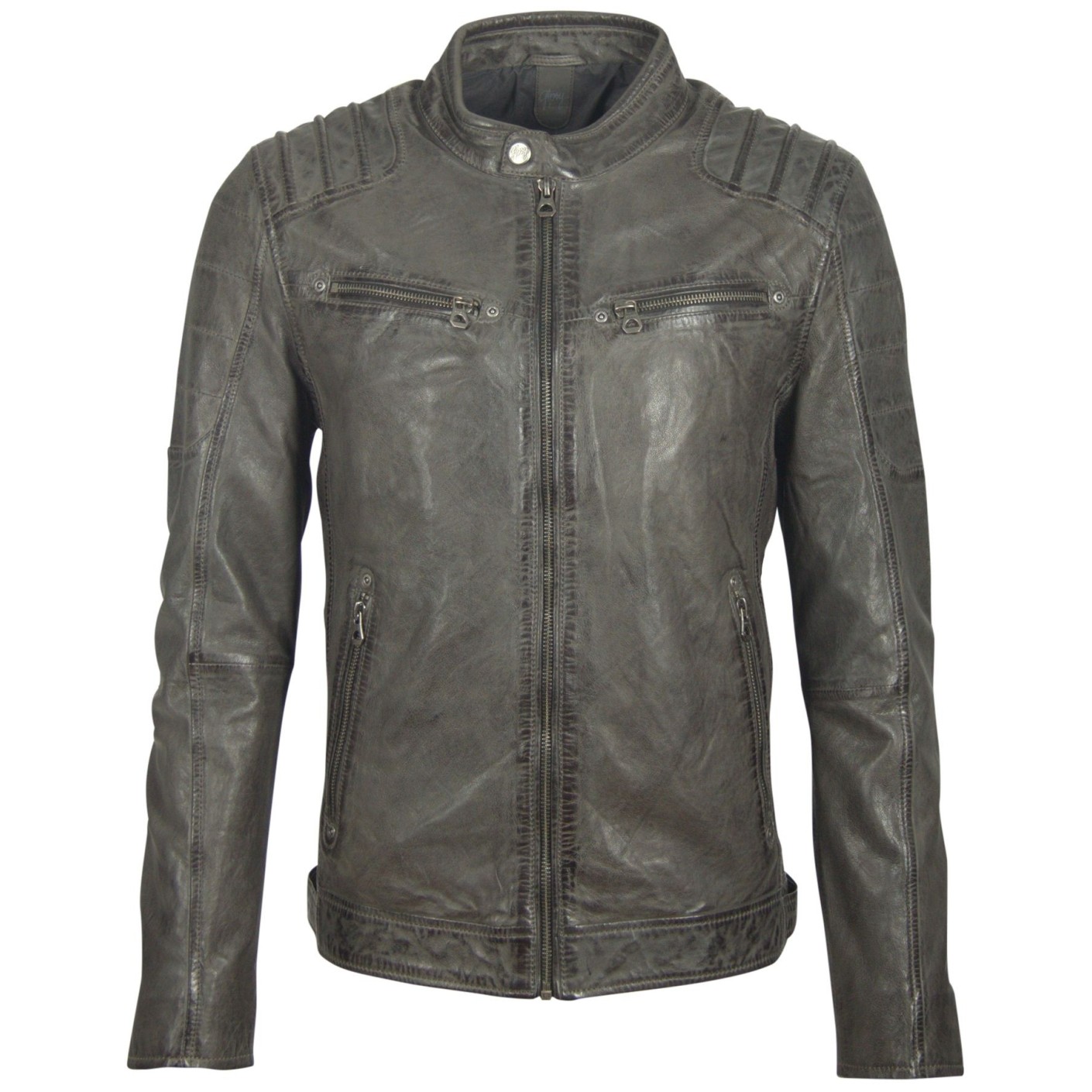 Geaca de Piele Naturala Barbati Gipsy Gri Inchis Camren S19 LASYV – IMBRACAMINTE