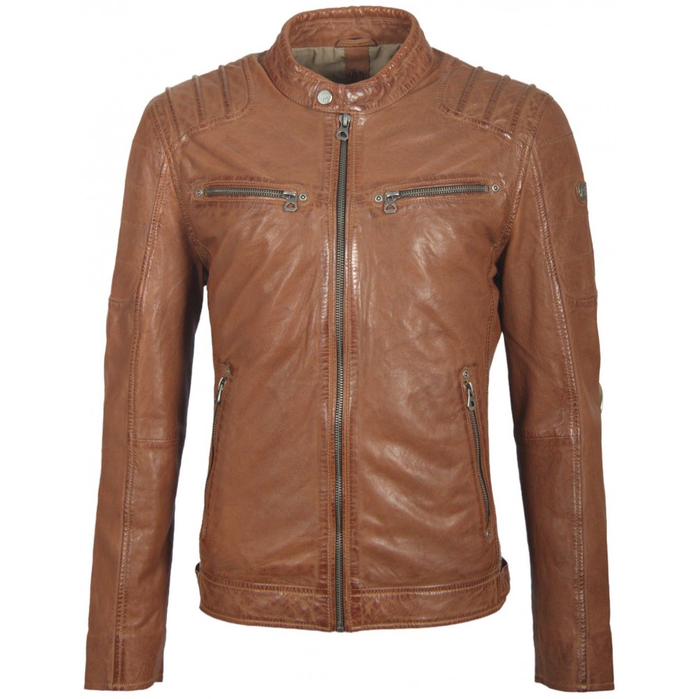 Geaca de Piele Naturala Barbati Gipsy Coniac Inchis Camren S19 LASYV - readytowear