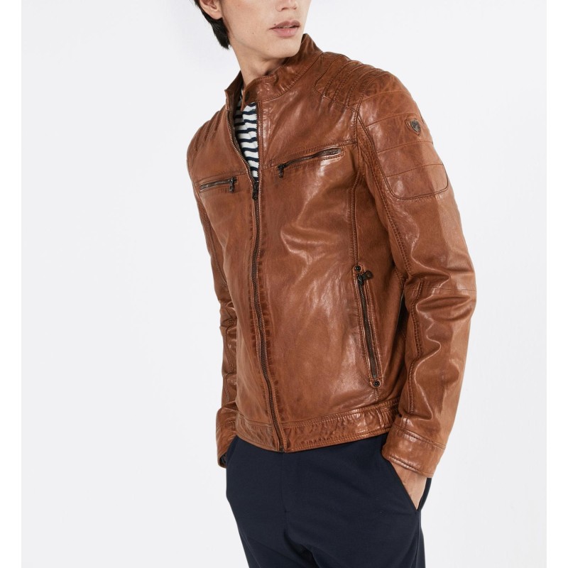 Geaca de Piele Naturala Barbati Gipsy Coniac Camren SF NSLV – IMBRACAMINTE