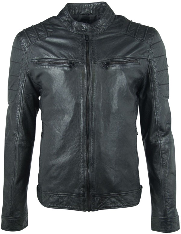 Geaca de Piele Naturala Barbati Gipsy Neagra Camren NSLV – IMBRACAMINTE — fotografia 1