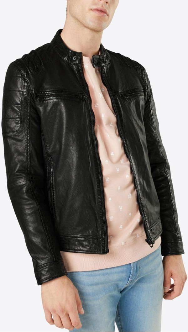 Geaca de Piele Naturala Barbati Gipsy Neagra Camren NSLV – IMBRACAMINTE — fotografia 4