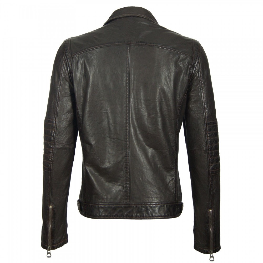 Geaca de Piele Naturala Barbati Gipsy Maro Inchis Carlow NSLV Geaca de Piele Naturala Barbati Gipsy Maro Inchis Carlow NSLV - readytowear.ro