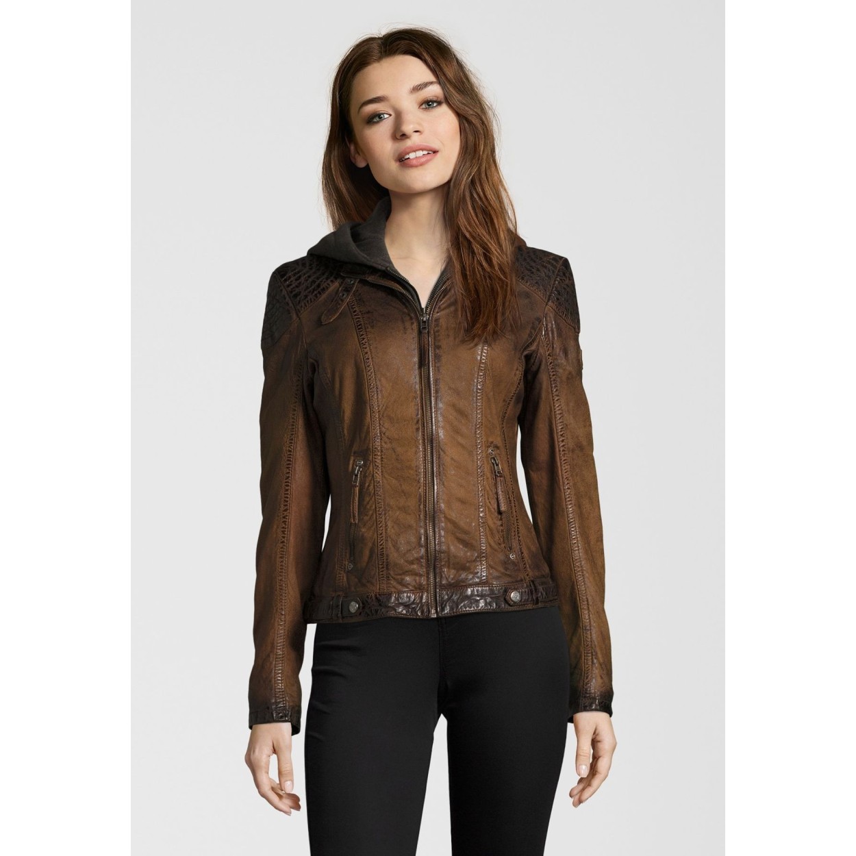 Geaca de Piele Dama Gipsy Maro Antic Cascha LAMOV – Black Friday