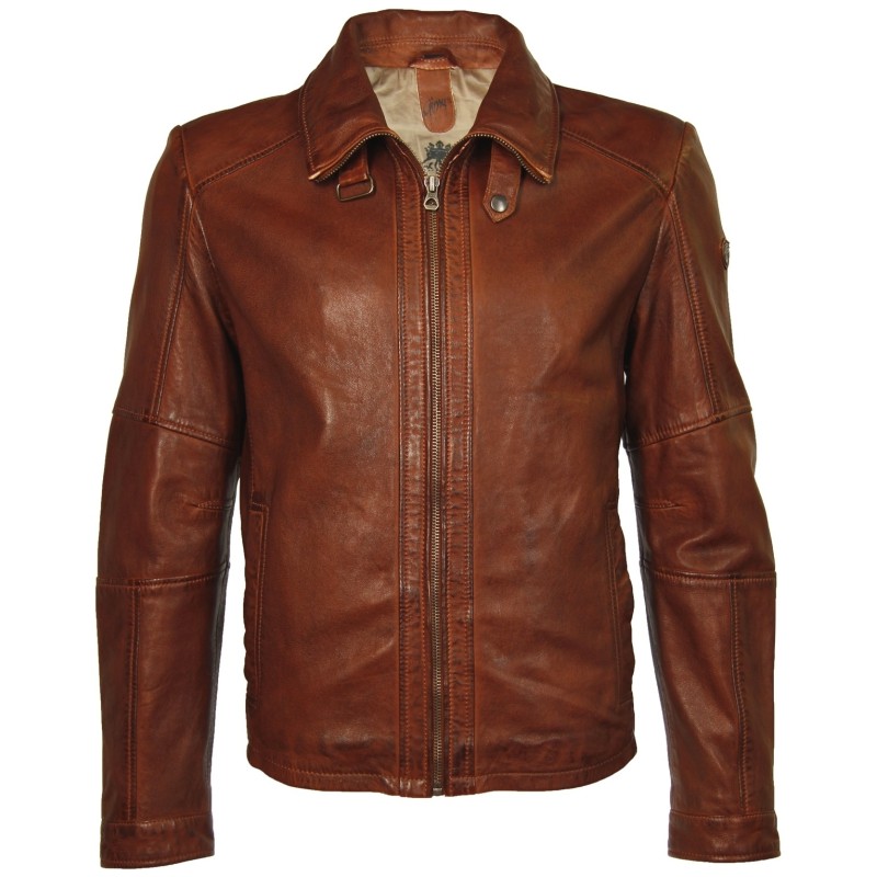 Geaca de Piele Naturala Barbati Gipsy Coniac Cash LALYV – IMBRACAMINTE