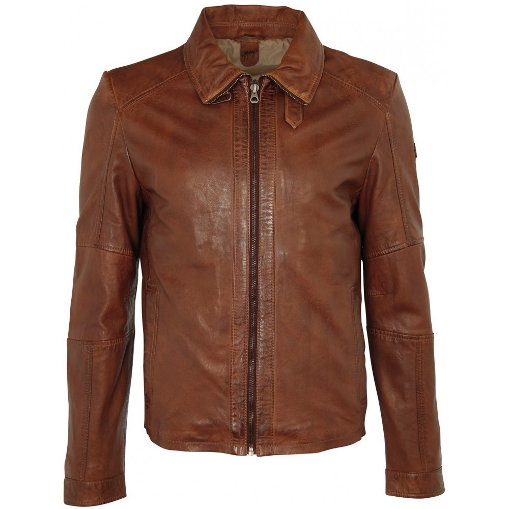 Geaca de Piele Naturala Barbati Gipsy Coniac Cash SF LALYV Geaca de Piele Naturala Barbati Gipsy Coniac Cash SF LALYV - readytowear