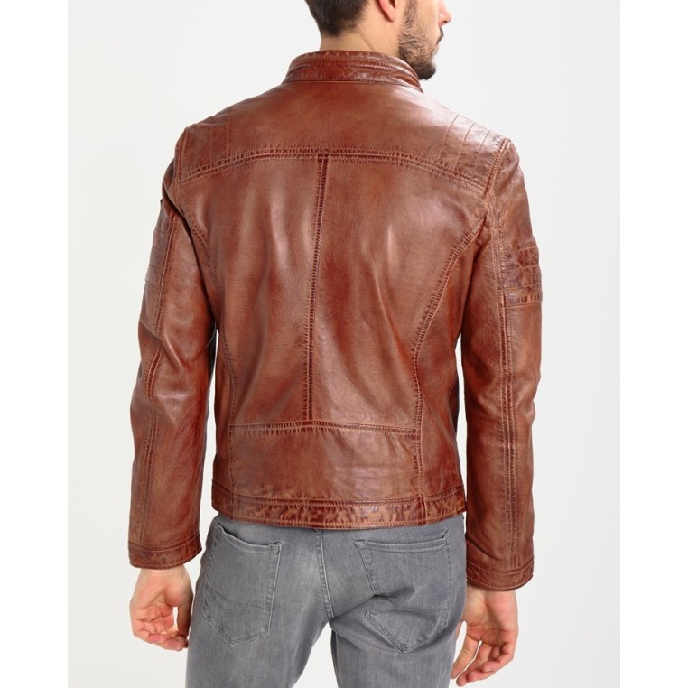 Geaca de Piele Naturala Barbati Gipsy Coniac Cave LALYV – IMBRACAMINTE