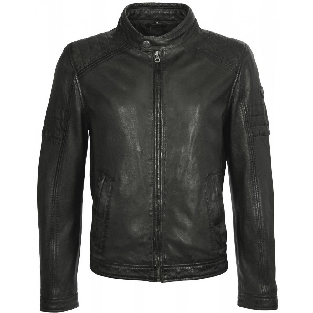 Geaca de Piele Naturala Barbati Gipsy Neagra Cave LALYV - readytowear