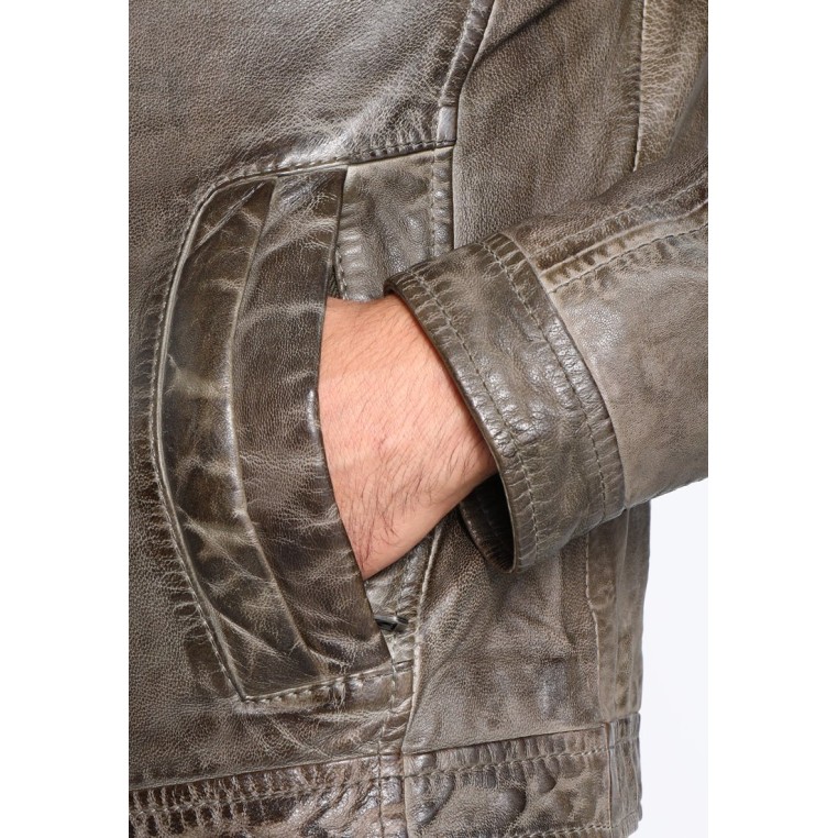 Geaca de Piele Naturala Barbati Gipsy Olive Cave LALYV – IMBRACAMINTE