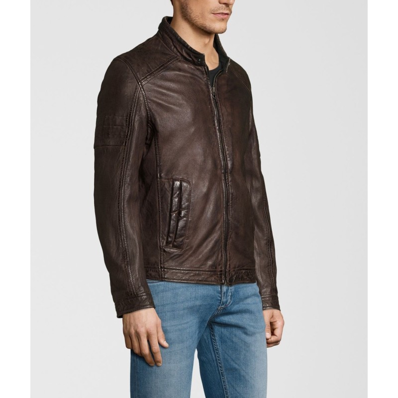 Geaca de Piele Naturala Barbati Gipsy Maro Inchis Cave SF W18 LANOV – IMBRACAMINTE