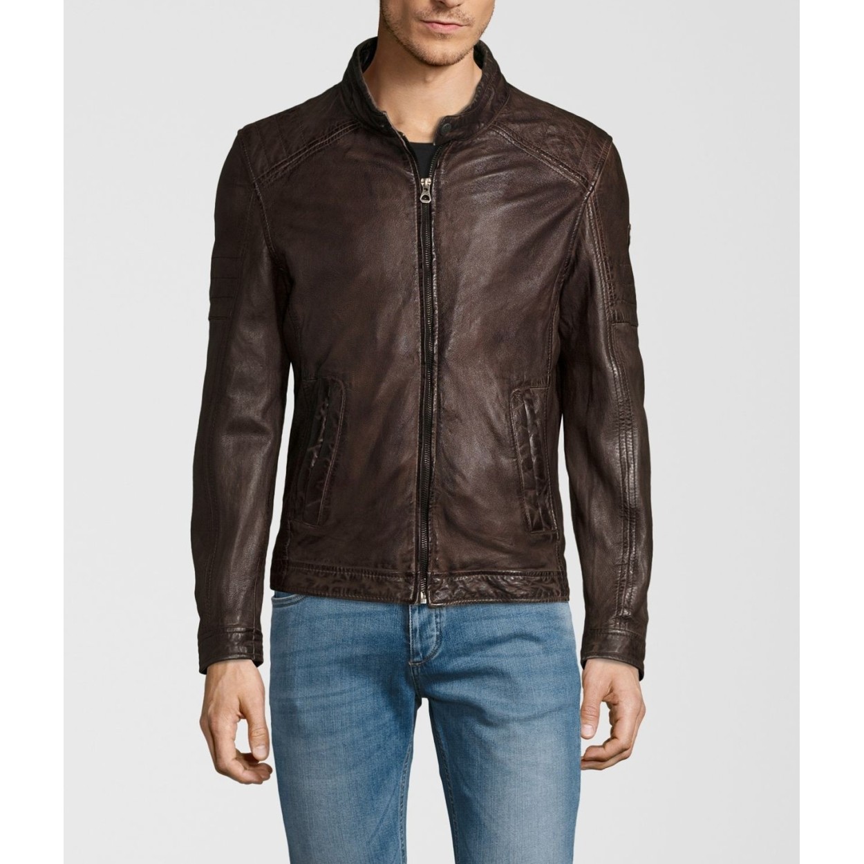 Geaca de Piele Naturala Barbati Gipsy Maro Inchis Cave SF W18 LANOV – IMBRACAMINTE