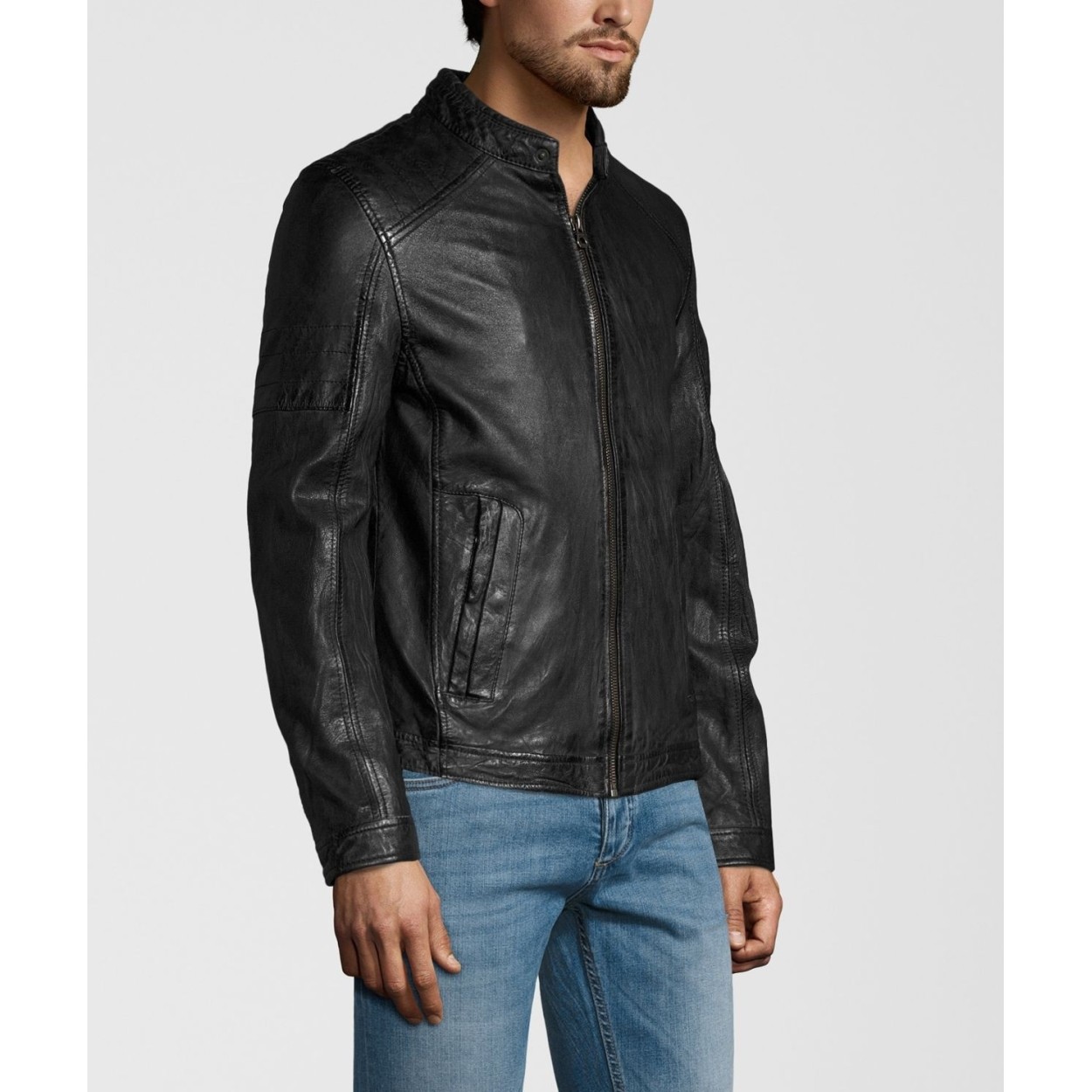 Geaca de Piele Naturala Barbati Gipsy Neagra Cave SF W18 LANOV – IMBRACAMINTE