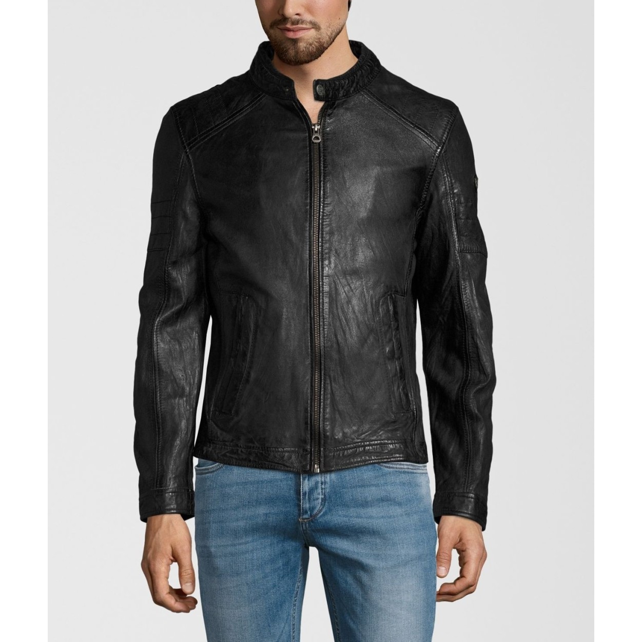 Geaca de Piele Naturala Barbati Gipsy Neagra Cave SF W18 LANOV – IMBRACAMINTE