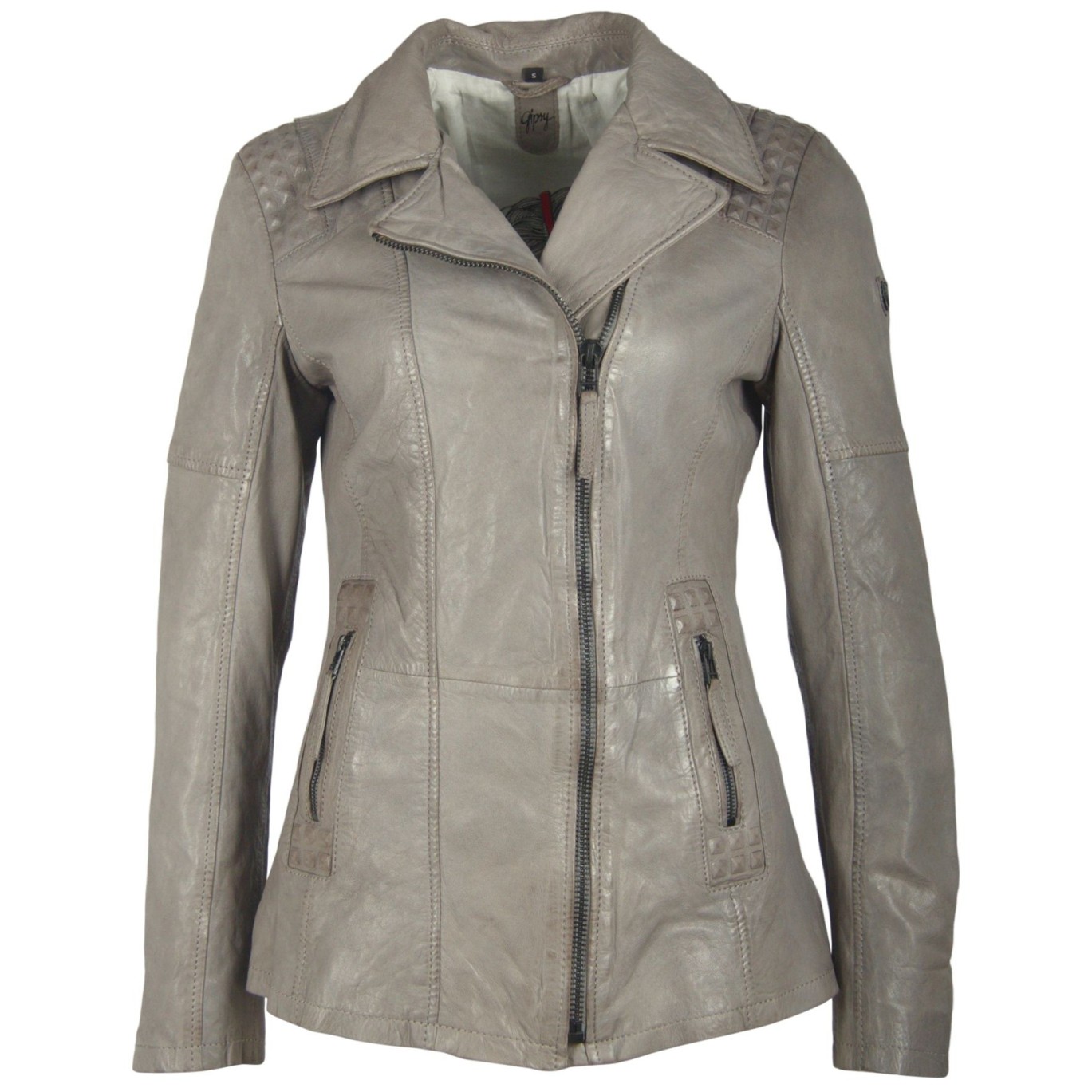 Geaca Lunga de Piele Naturala Dama Gipsy Gri Charlot LATIV – IMBRACAMINTE