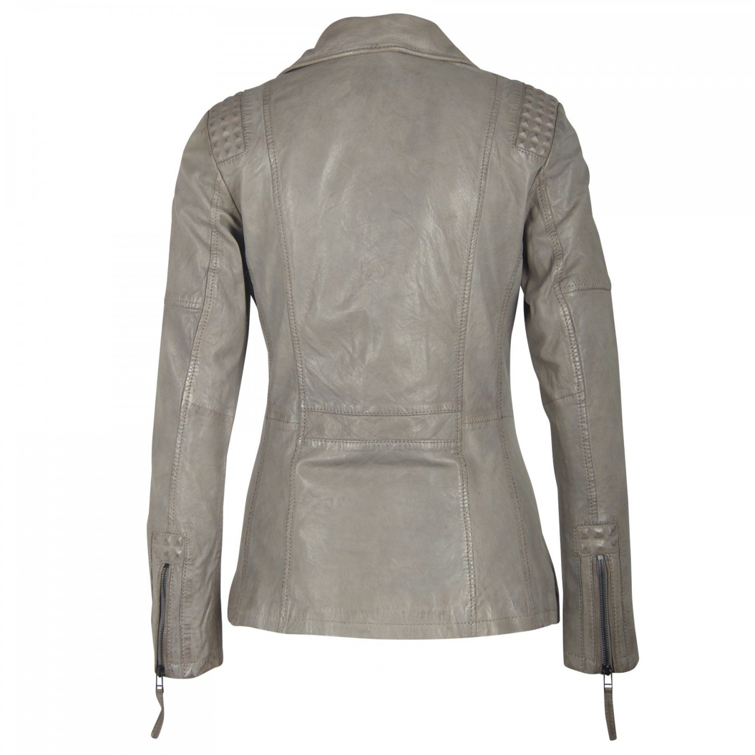 Geaca Lunga de Piele Naturala Dama Gipsy Gri Charlot LATIV – IMBRACAMINTE