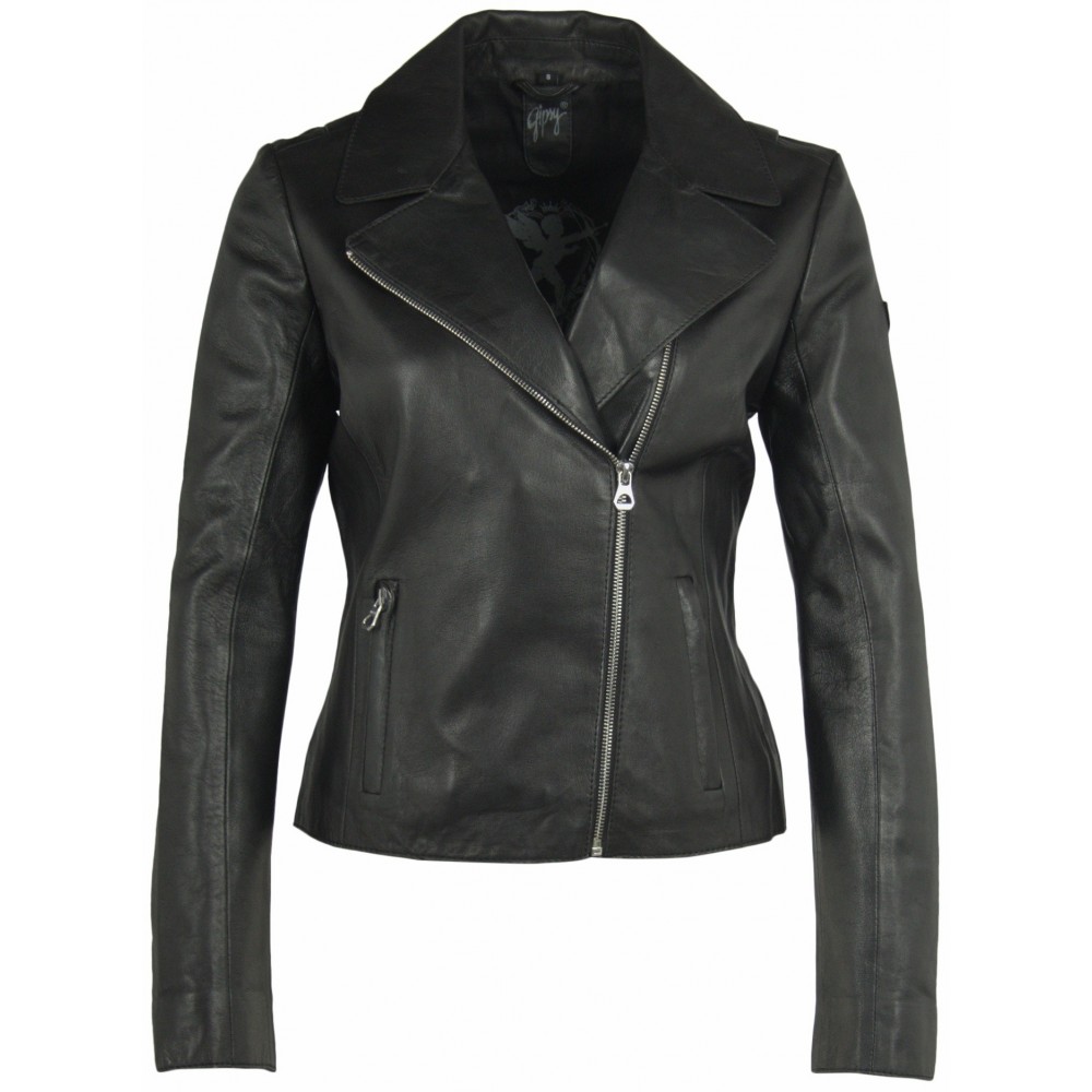 Geaca de Piele Naturala Dama Gipsy Neagra Charme NZPV Geaca de Piele Naturala Dama Gipsy Neagra Charme NZPV - readytowear