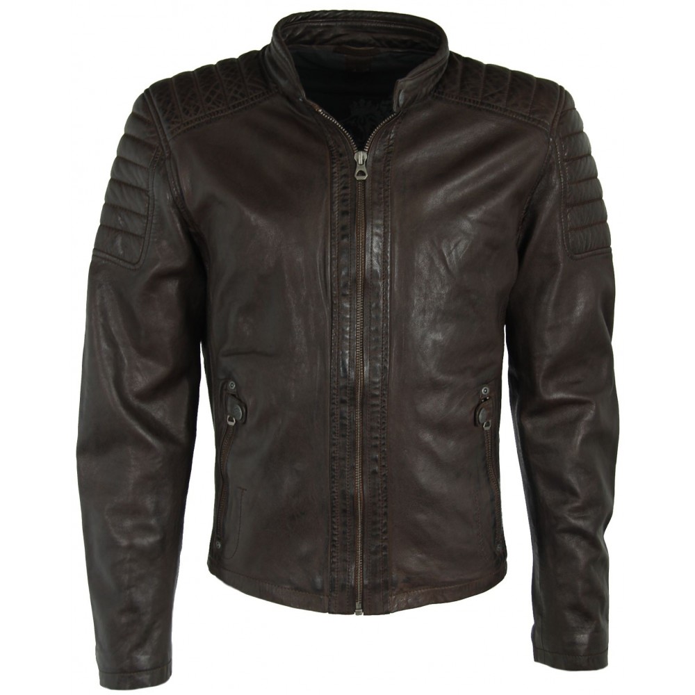 Geaca de Piele Naturala Barbati Gipsy Maro inchis Chasen LEGV Geaca de Piele Naturala Barbati Gipsy Maro inchis Chasen LEGV - readytowear