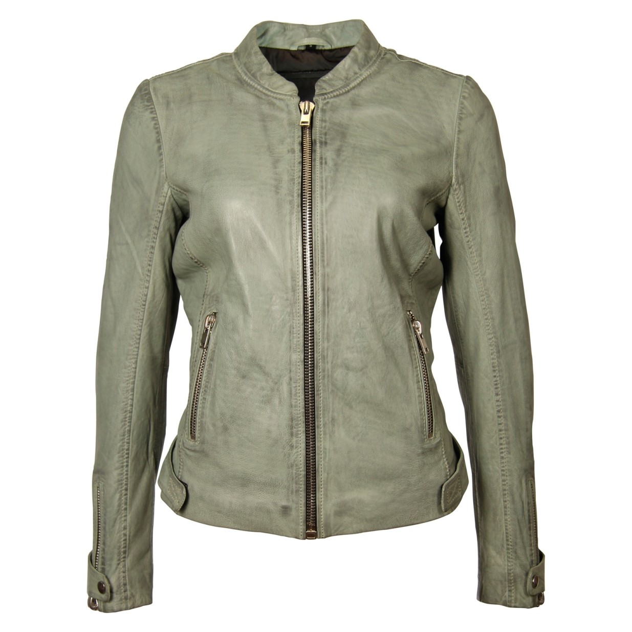 Geaca de Piele Naturala Dama Gipsy Gri Chelsea SF – IMBRACAMINTE