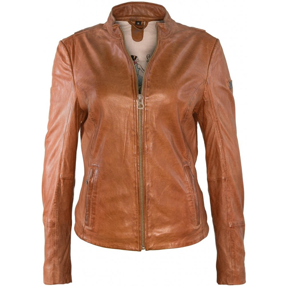 Geaca de Piele Naturala Dama Gipsy Coniac Chessy S18 LAMIV - readytowear