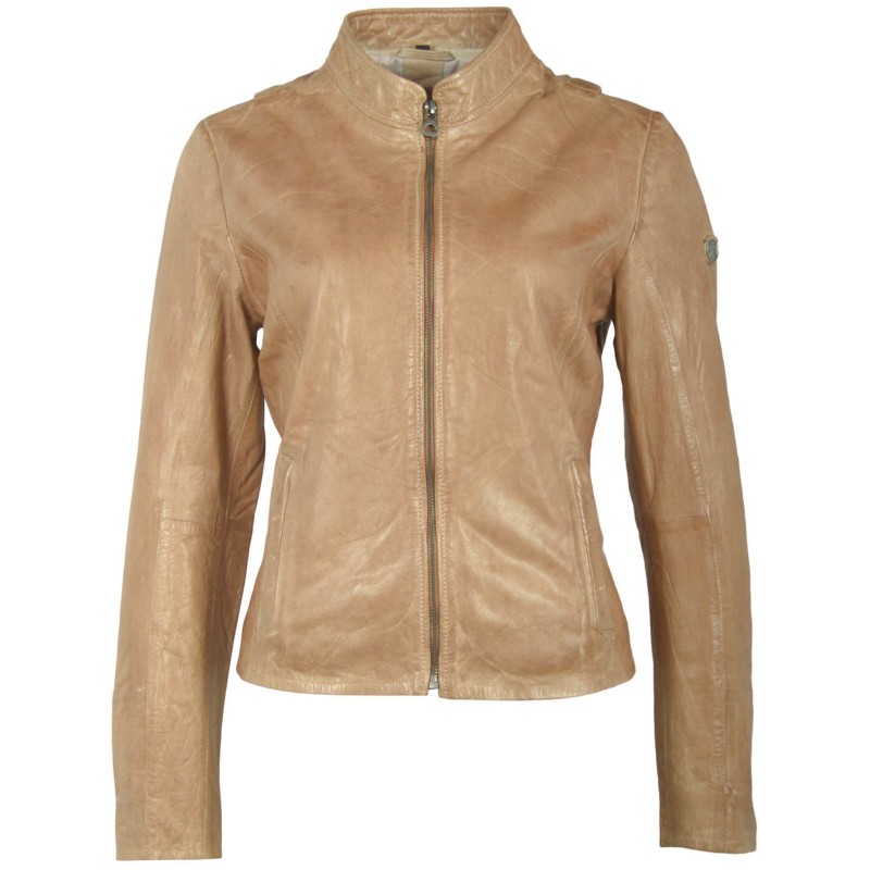 Geaca de Piele Naturala Dama Gipsy Bej Chessy S19 NSLONTV – IMBRACAMINTE