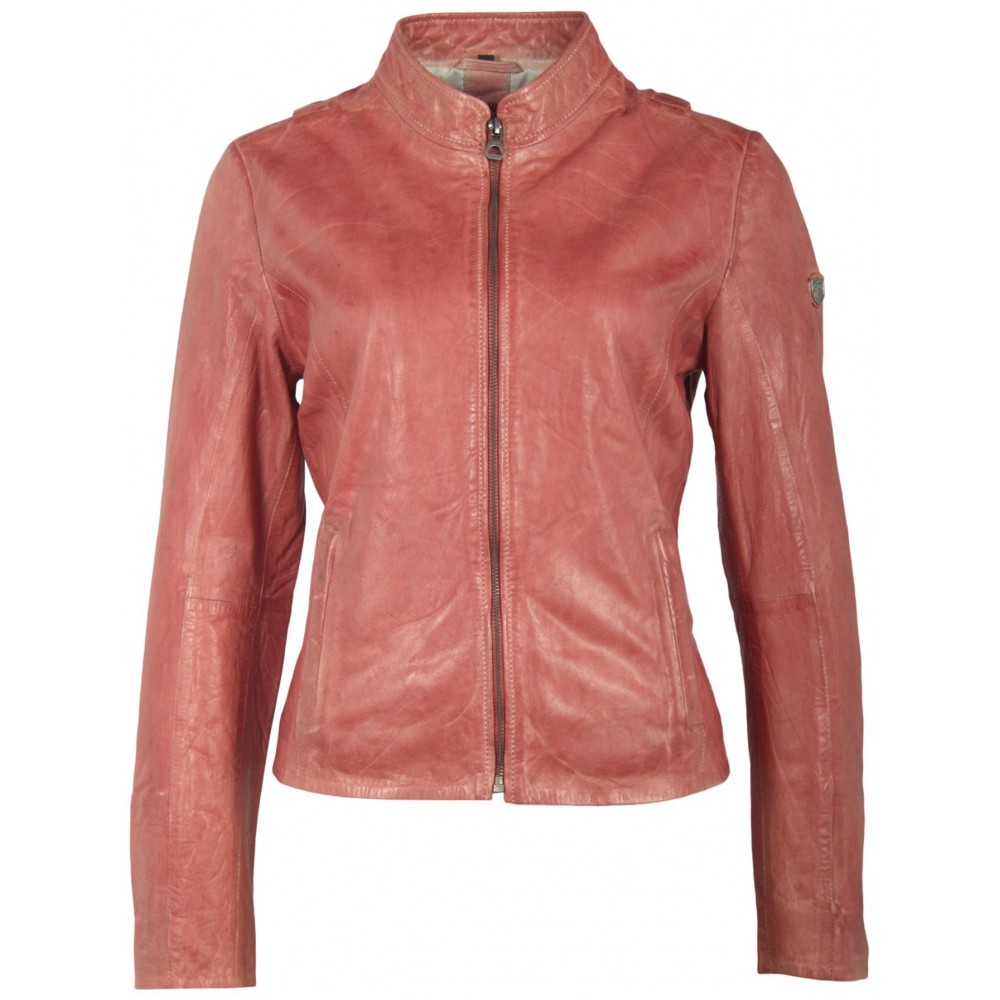 Geaca de Piele Naturala Dama Gipsy Roz Prafuit Chessy S19 NSLONTV - readytowear