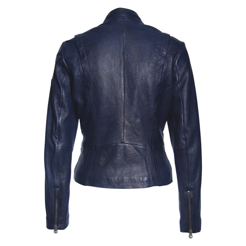 Geaca de Piele Naturala Dama Gipsy Bleumarin Chessy W17 LATEOV – Black Friday