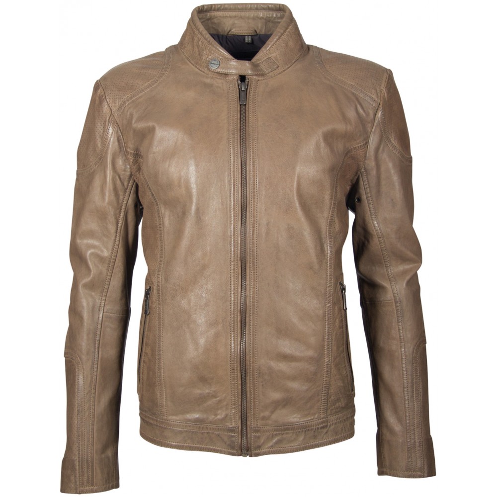 Geaca de Piele Naturala Barbati Gipsy Gri Ciel LAAV Geaca de Piele Naturala Barbati Gipsy Gri Ciel LAAV - readytowear.ro