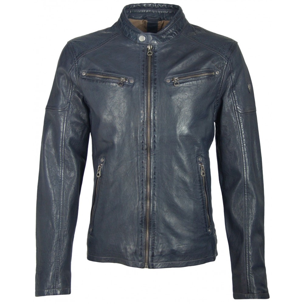 Geaca de Piele Naturala Barbati Gipsy Bleumarin Clan NZLVT Geaca de Piele Naturala Barbati Gipsy Bleumarin Clan NZLVT - readytowear.ro