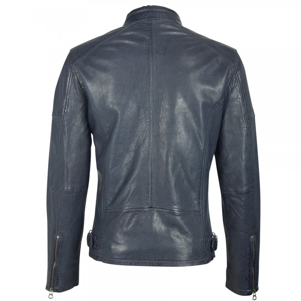 Geaca de Piele Naturala Barbati Gipsy Bleumarin Clan NZLVT Geaca de Piele Naturala Barbati Gipsy Bleumarin Clan NZLVT - readytowear.ro