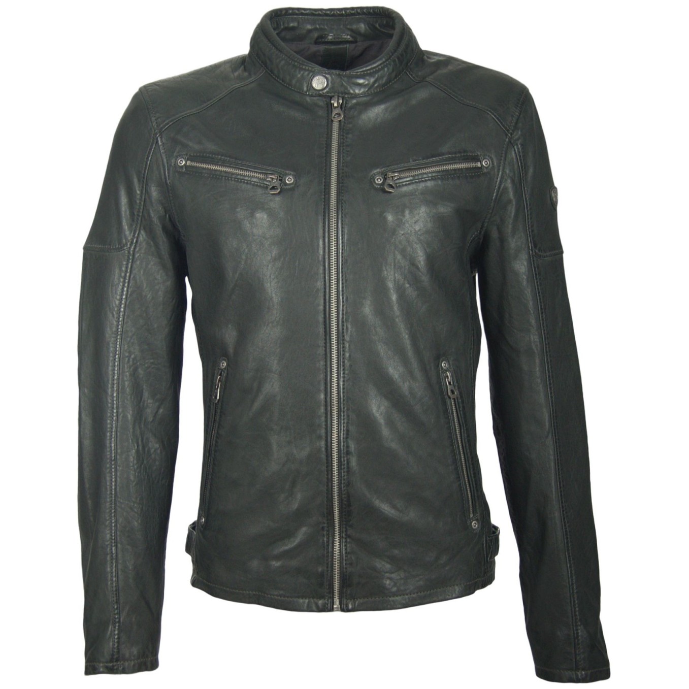 Geaca de Piele Naturala Barbati Gipsy Verde Inchis Clan NZLVT – IMBRACAMINTE