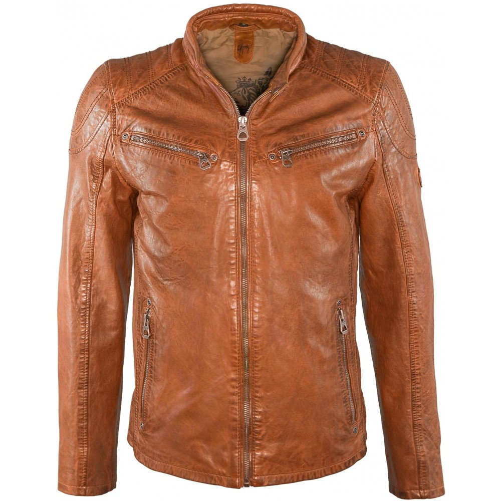 Geaca de Piele Naturala Barbati Gipsy Coniac Clay SF LGAWV - readytowear